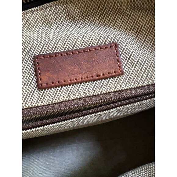 Dooney & Bourke Dillen Crossbody Satchel Navy & Tan Pebbled Leather - Picture 10 of 12